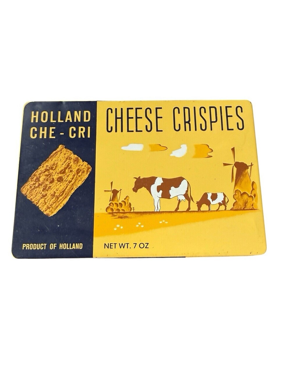 Vintage Metal Cracker Tin Cheese Crispies Holland